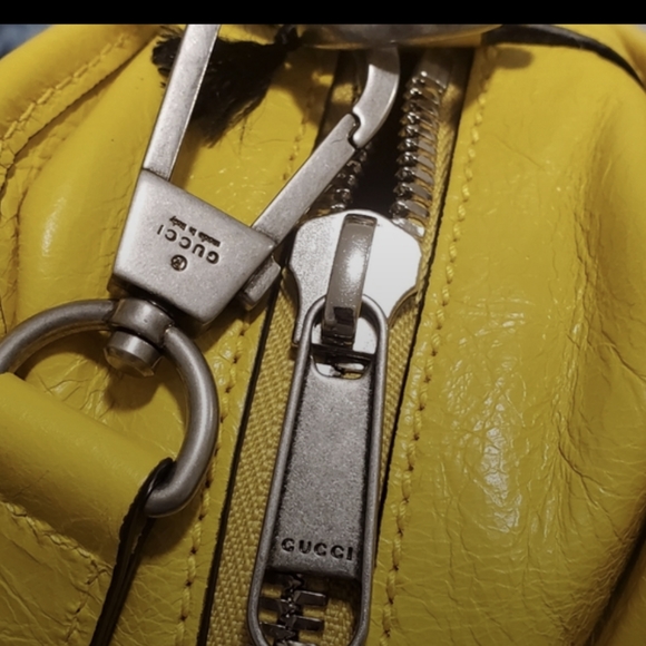 AUTHENTIC GUCCI YELLOW CROSSBODY MESSENGER BAG SHOULDER UNISEX morpheus - Picture 4 of 12